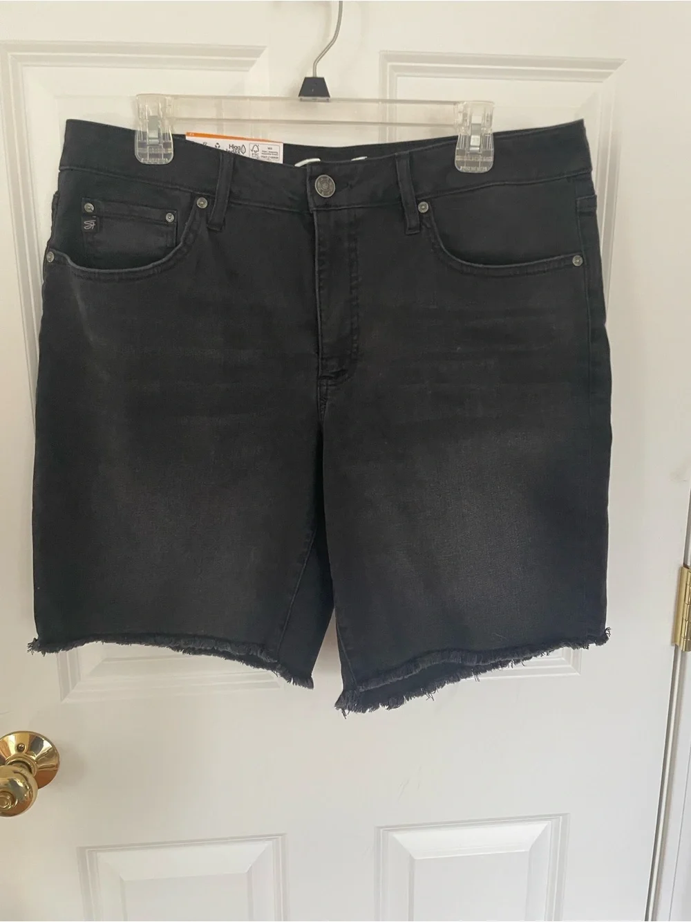 Seven7 Black Denim Bermuda Shorts